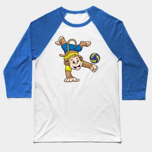 Monkey at Sports with Volleyball Baseball T-Shirt